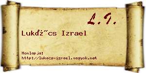 Lukács Izrael névjegykártya